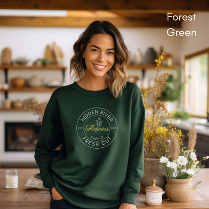 Custom Fresh Cut Flower Farm  Sweatshirt | Personalized Florist Shirt | Flower Farmer Gift | Homestead Shirt | Farmer's Market Sweatshirt