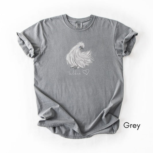 Silkie Chicken Love Unisex Garment Dyed Medium Weight T-shirt