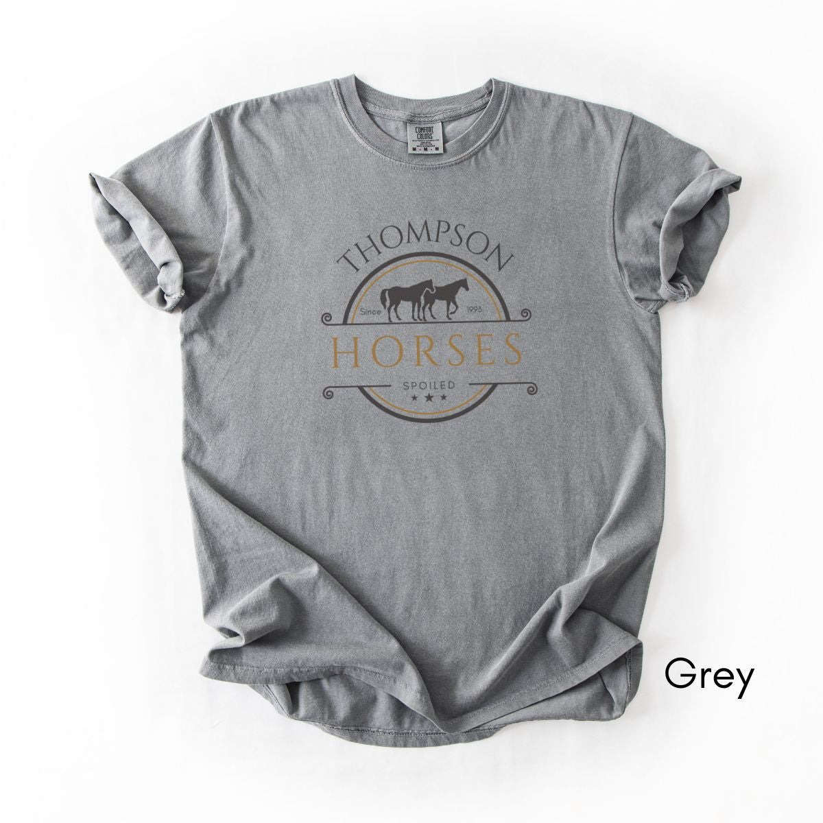 Custom Spoiled Horse Farm Unisex T-shirt - Personalized Horse Farm Shirt, Funny Horse Tee, Gift for Equestrian, Horse Lover Gift