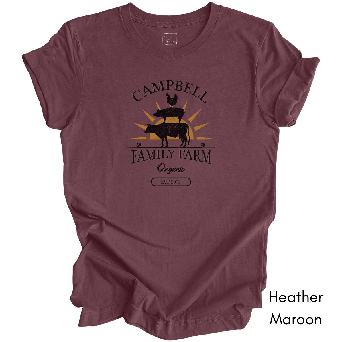 Custom Family Farm - Chicken, Cow, Pig Unisex Light Weight Jersey T-shirt