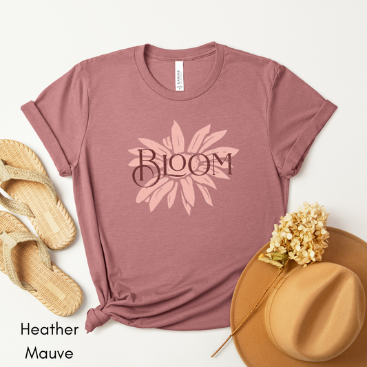 Bloom Tee | Floral Jersey Short Sleeve Tee | Daisy T-shirt | Mother's Day Gift | Motivational Tshirt | Wildflower Tee | Gift for Gardener