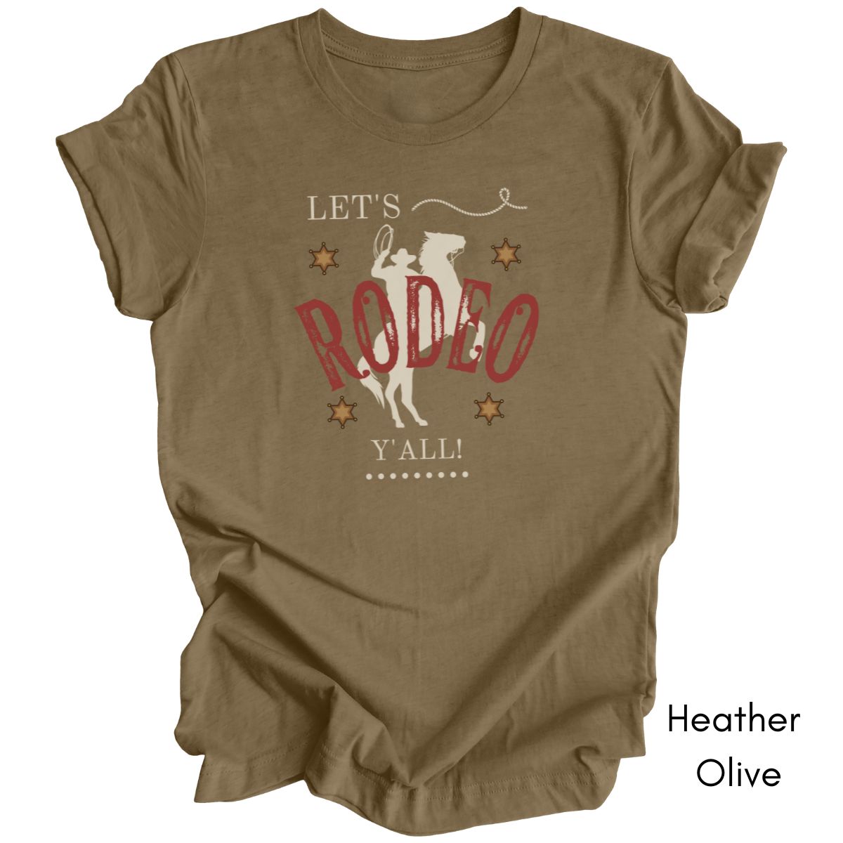 Let's Rodeo Y'all Tee | Unisex Jersey Short Sleeve Tee | Western t-shirt| Cowboy RodeoTshirt | Gift for Horse Lover T-shirt| Southern Tee