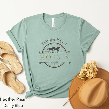 Custom Spoiled Horse Farm Tee | Unisex Jersey Short Sleeve Tee | Gift for Horse Lover | Equestrian T-shirt | Funny Horse Lover Tee