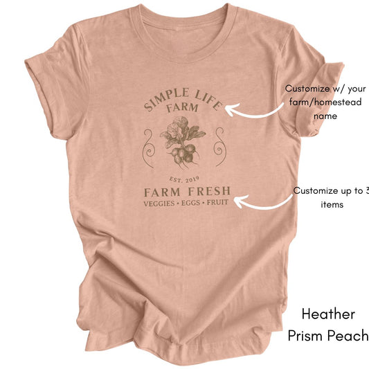 Custom Homestead Farm Vegetable/Garden Tshirt