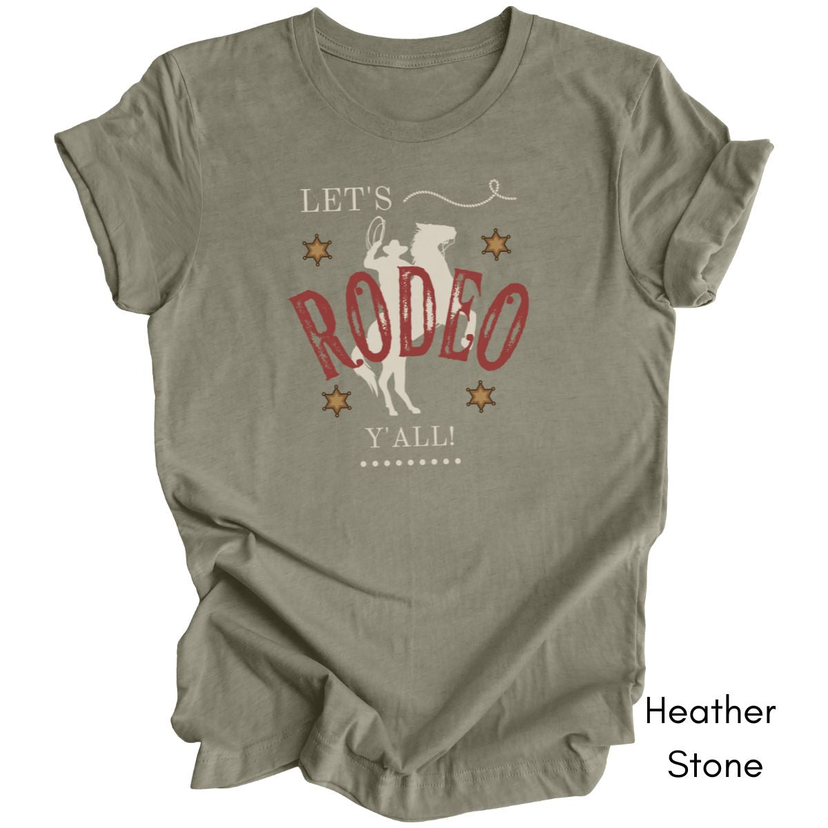 Let's Rodeo Y'all Tee | Unisex Jersey Short Sleeve Tee | Western t-shirt| Cowboy RodeoTshirt | Gift for Horse Lover T-shirt| Southern Tee