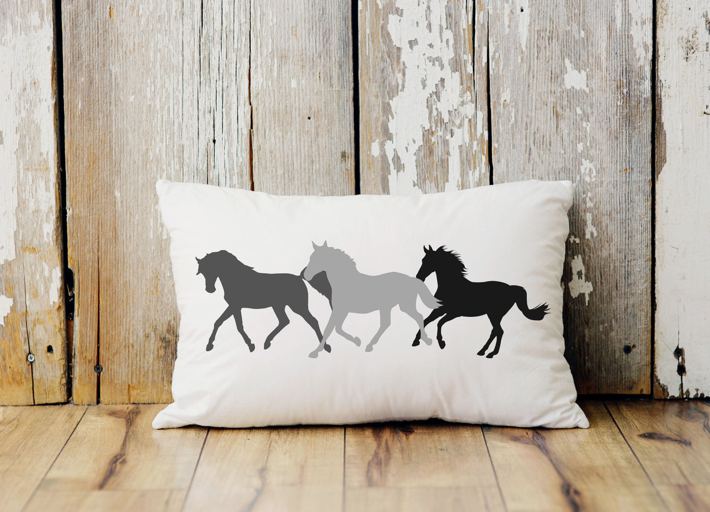 Horse Herd Pillow - Lumbar Pillow Equestrian Pillow Housewarming Gift Horse Lover Gift Farm Life Home Decor