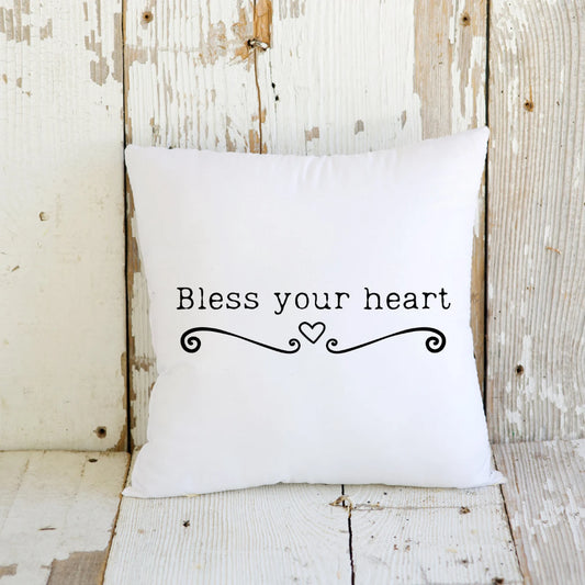 Bless Your Heart - Spun Polyester Square Pillow | Southern Sayings Decor | Housewarming Gift | Throw Pillow | Farmhouse Pillow