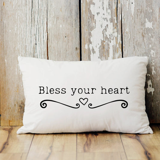 Bless Your Heart - Spun Polyester Lumbar Pillow | Southern Sayings Pillow | Housewarming Gift