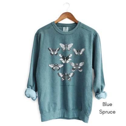 Lepidoptera Garment-Dyed Sweatshirt Moth Species Shirt Gift for Entomologist Vintage Sweatshirt Entomology Sweatshirt