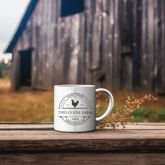 Custom Egg Farm Ceramic Mug 11oz | Gift for chicken lovers  | Poultry Enthusiast Coffee Mug | Farm Life Coffee Cup
