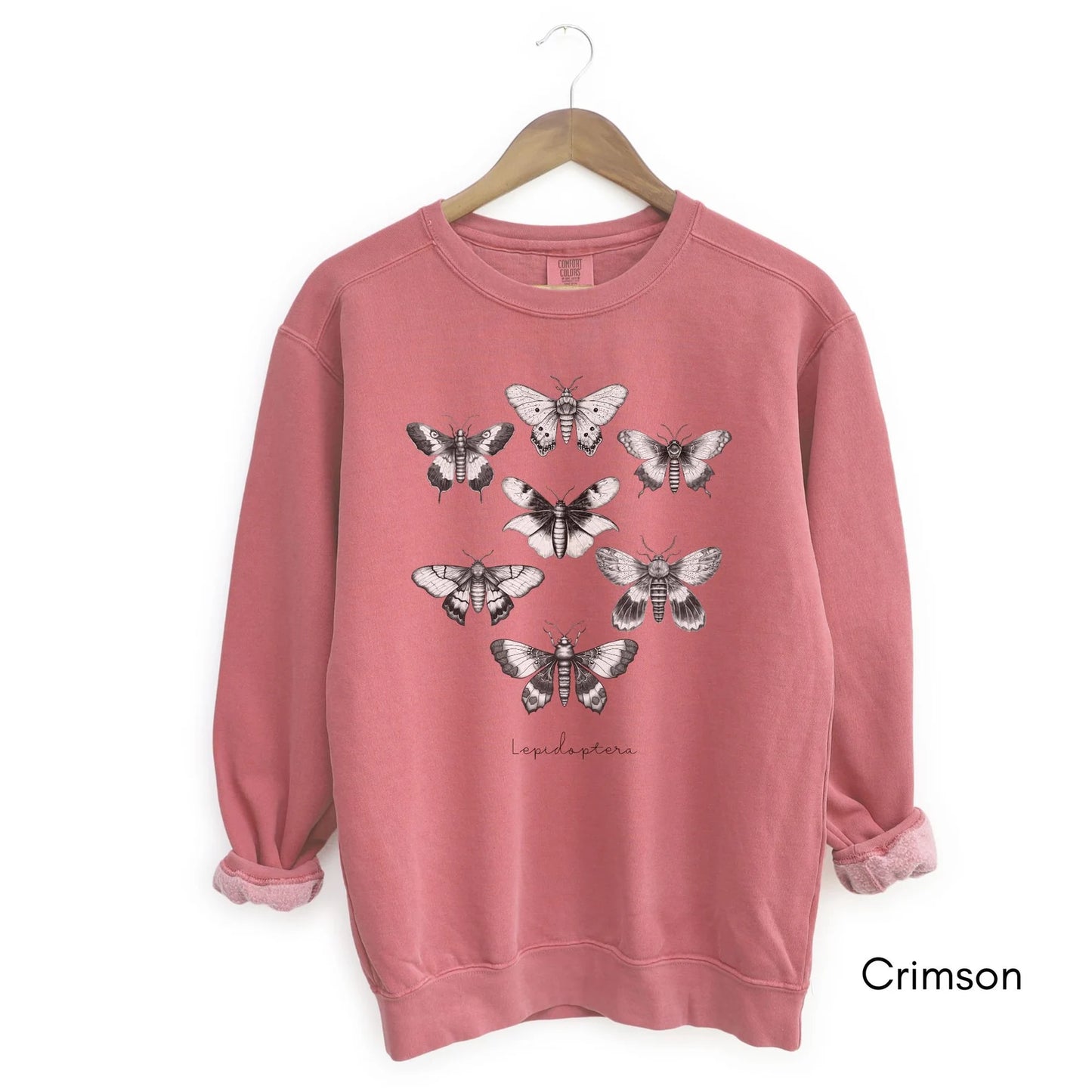 Lepidoptera Garment-Dyed Sweatshirt Moth Species Shirt Gift for Entomologist Vintage Sweatshirt Entomology Sweatshirt