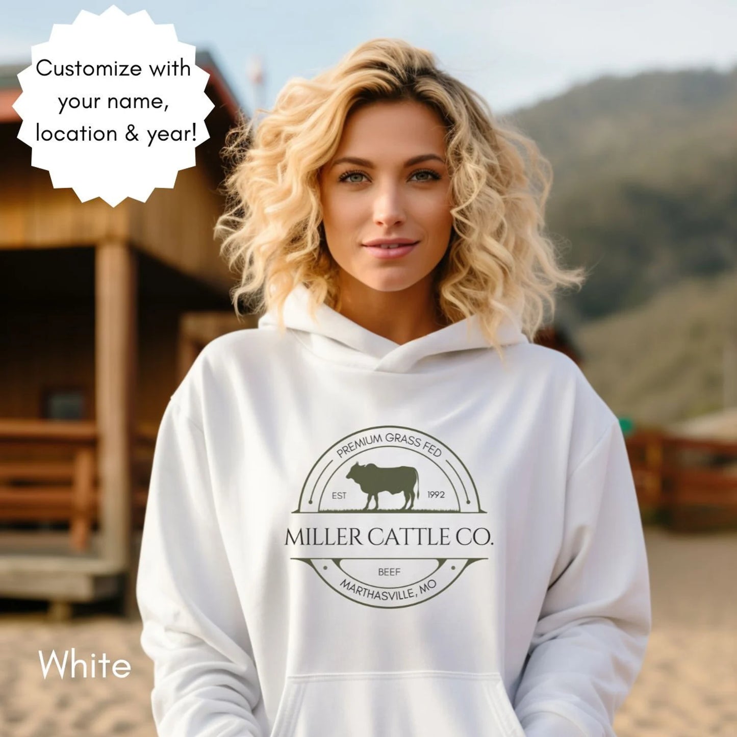 Custom Cattle Farm HOODIE Unisex Heavy Blend Hooded Sweatshirt | Rancher Sweatshirt | Bull Steer Personalized Gift for Cattle Famers Famer's Market Shirt