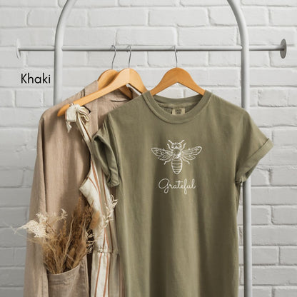 Bee Grateful Tee | Unisex Garment-Dyed T-shirt | Motivational Tshirt | Bee Keeper Tee | Apiarist T-shirt | Nature Lover Tee