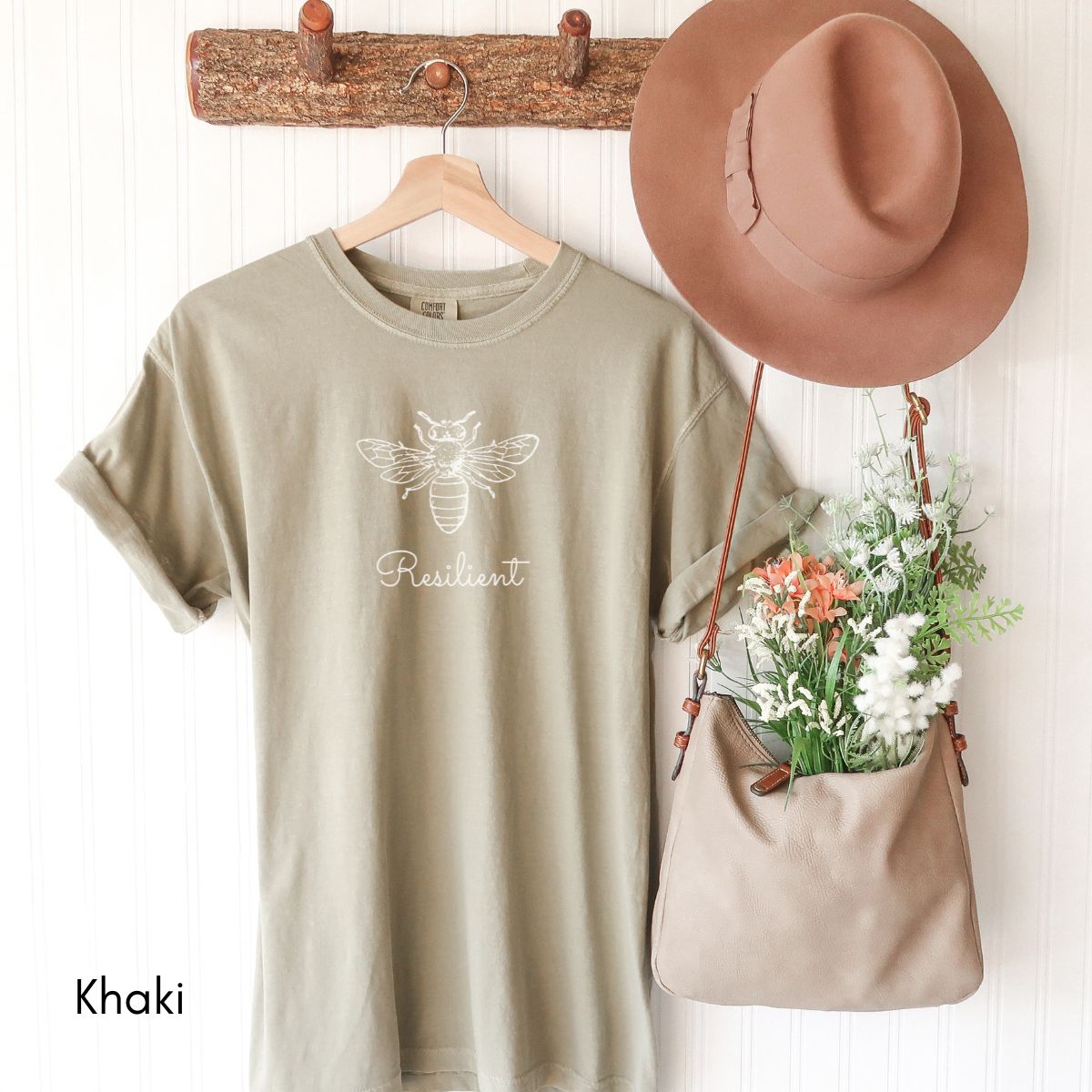 Bee Resilient | Unisex Garment-Dyed T-shirt | Homesteading Tshirt | Honey Bee Tee | Farm Life T-shirt | Motivational Tee
