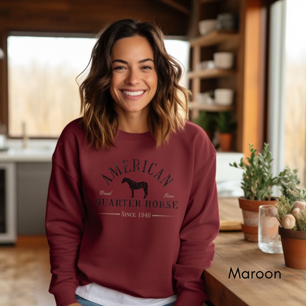American Quarter Horse - Unisex Crewneck Sweatshirt | Horse Lover shirt | Gift for Equestrian | Horse Breed Sweatshirt