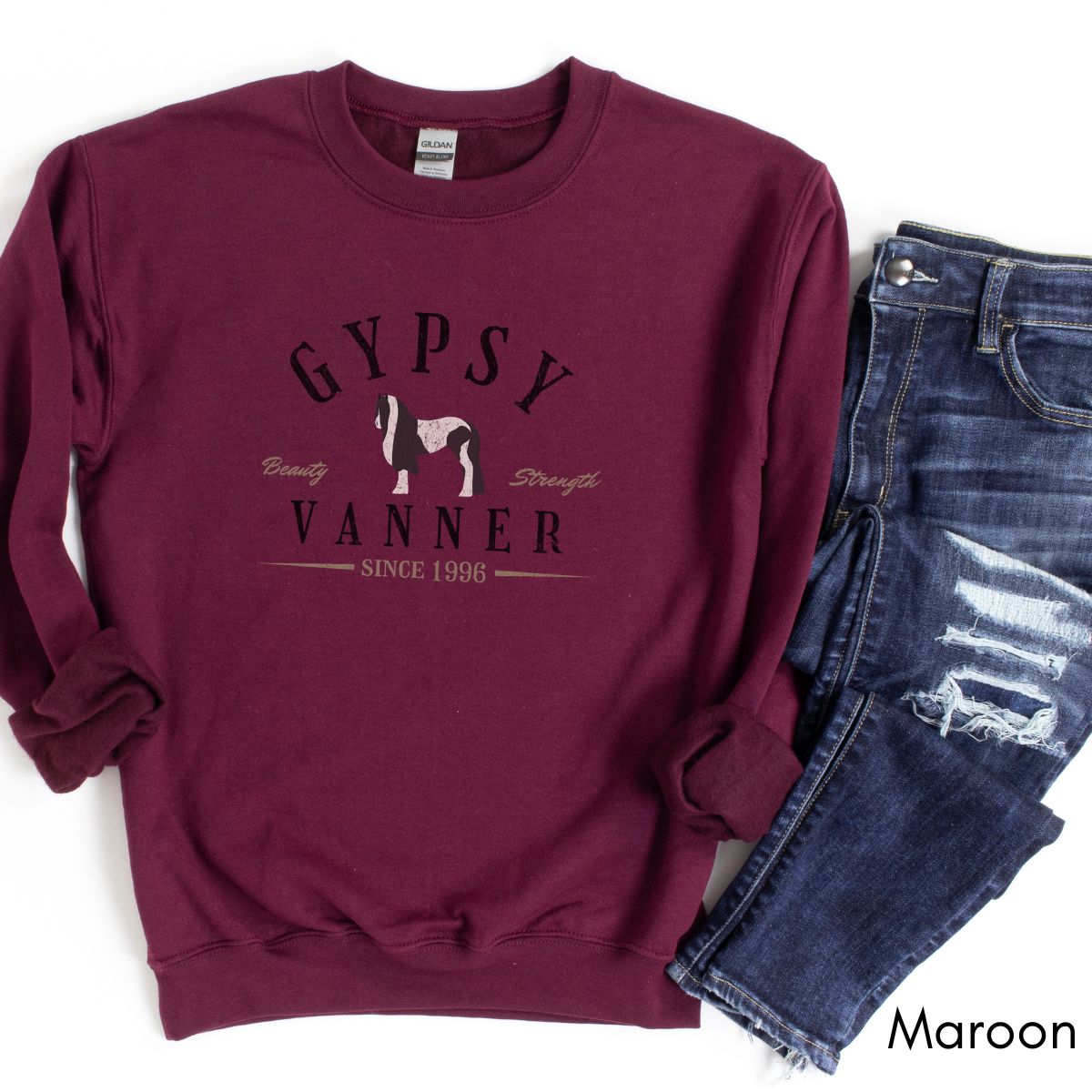 Gypsy Vanner Horse - Unisex Crewneck Sweatshirt | Horse Lover shirt | Gift for Equestrian | Horse Breed Sweatshirt