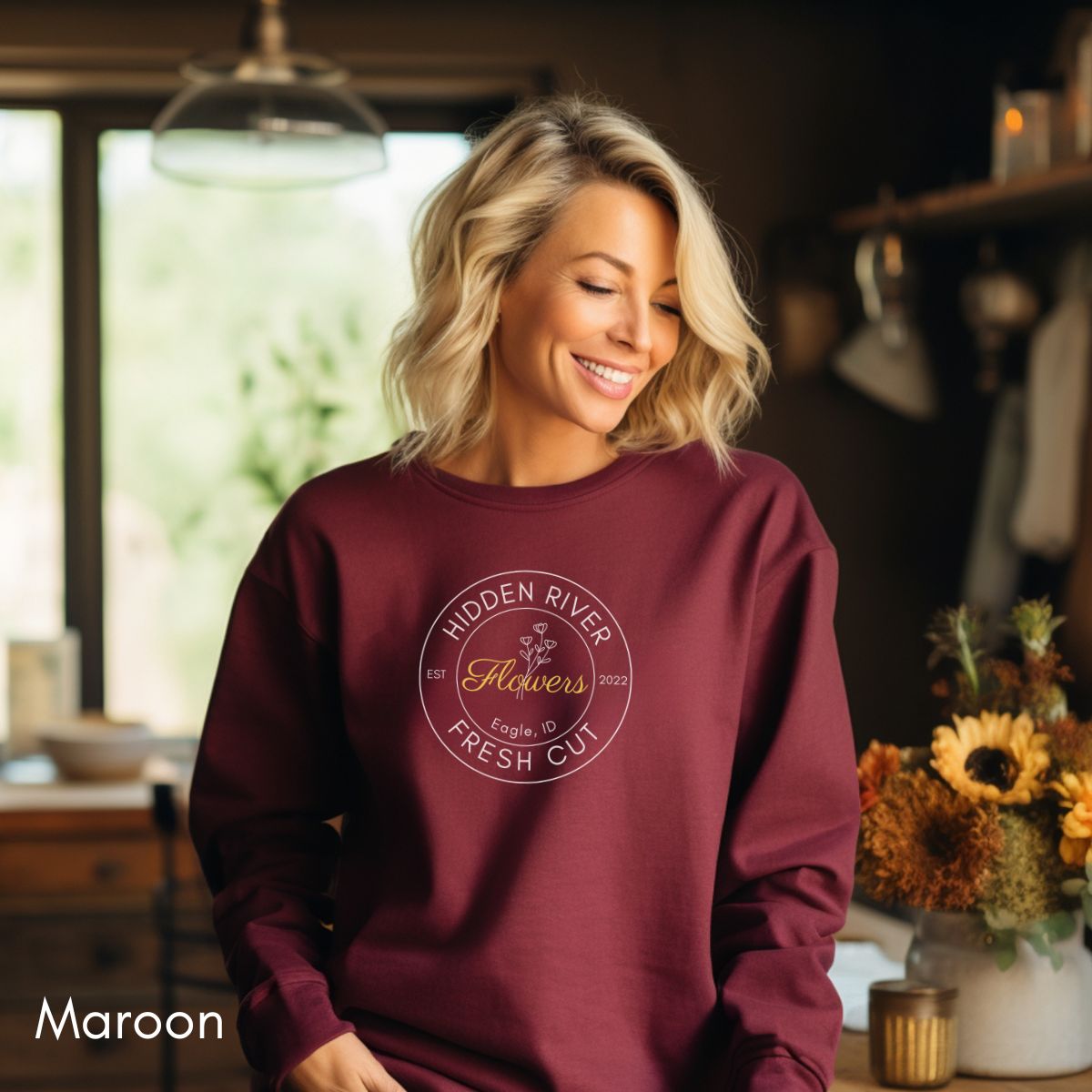 Custom Fresh Cut Flower Farm  Sweatshirt | Personalized Florist Shirt | Flower Farmer Gift | Homestead Shirt | Farmer's Market Sweatshirt