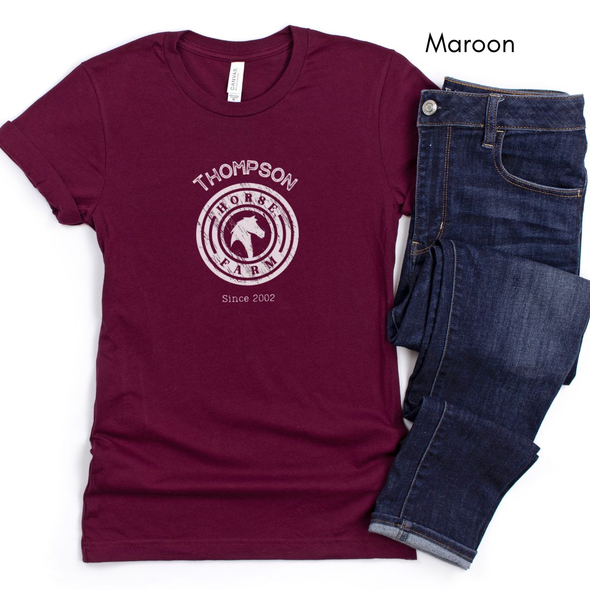 Custom Horse Farm Tee | Unisex Jersey Short Sleeve Tee | Horse Lovers Tee | Horse Boarding Tee | Personalized Equestrian Tee