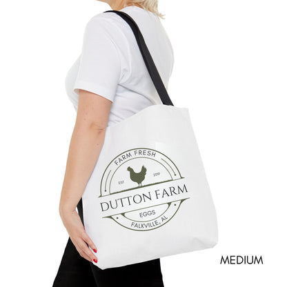Custom Egg Farm Tote Bag Personalized Farmer's Market Bag Local Egg Dealer Shoulder Bag