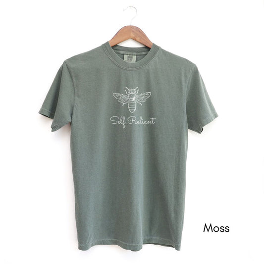 Bee Self Reliant | Unisex Garment-Dyed T-shirt | Homesteading Tshirt | Honey Bee Tee | Farm Life T-shirt