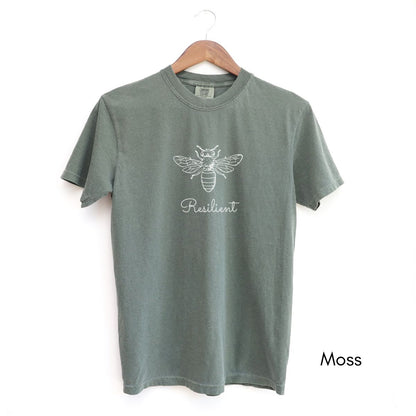 Bee Resilient | Unisex Garment-Dyed T-shirt | Homesteading Tshirt | Honey Bee Tee | Farm Life T-shirt | Motivational Tee