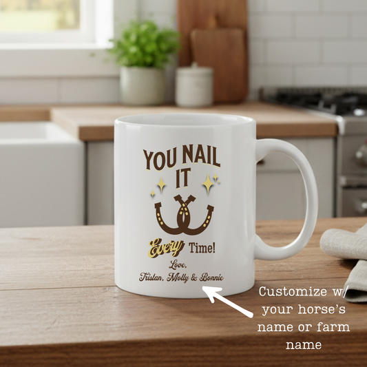 Custom Horse Farm Farrier Gift Ceramic Mug 11oz  or 15oz - Gift for Farriers