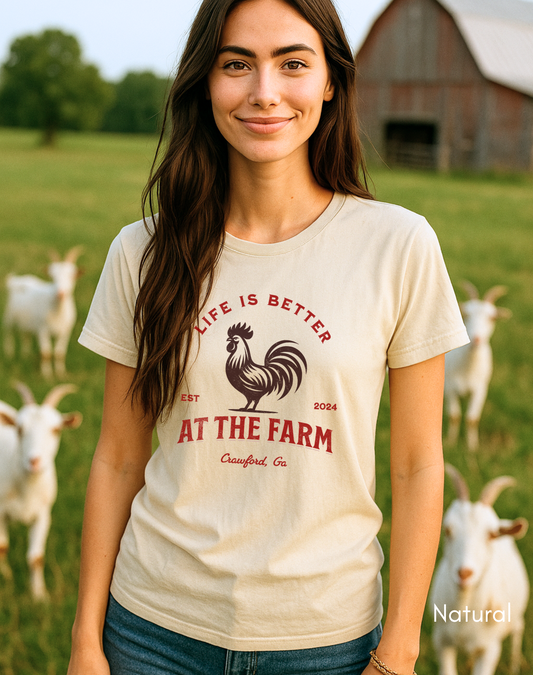Custom Life is Better on the Farm - Unisex Jersey Light Weight T-shirt