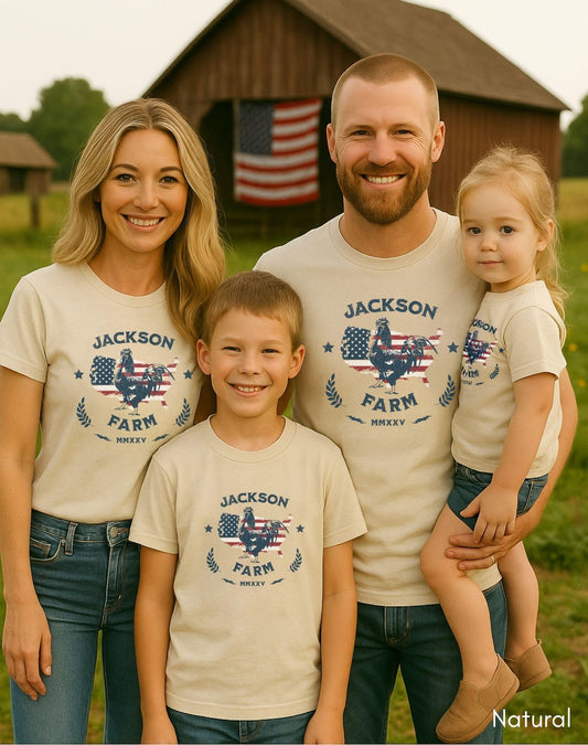 Custom YOUTH/KIDS Patriotic Farm Unisex Light Weight Tshirt