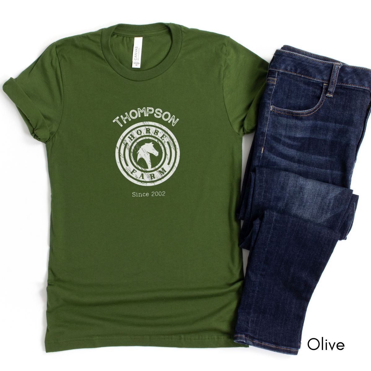 Custom Horse Farm Tee | Unisex Jersey Short Sleeve Tee | Horse Lovers Tee | Horse Boarding Tee | Personalized Equestrian Tee