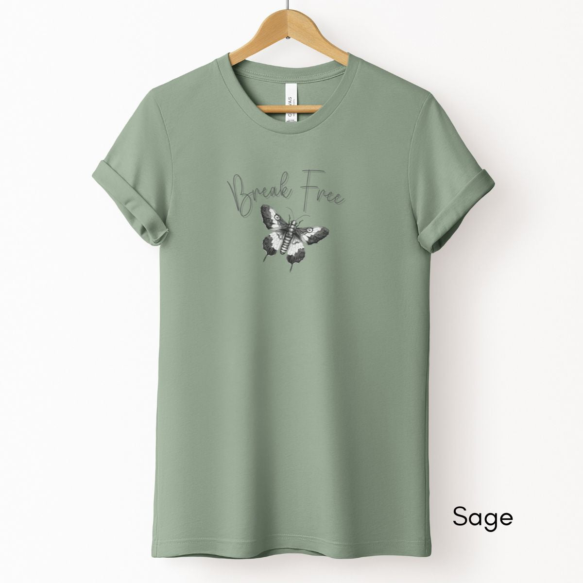 Break Free Tee | Motivational Short Sleeve Tee | Moth Butterfly Insect T-shirt | Inspirational Tshirt | Pastel Spring Color Tee