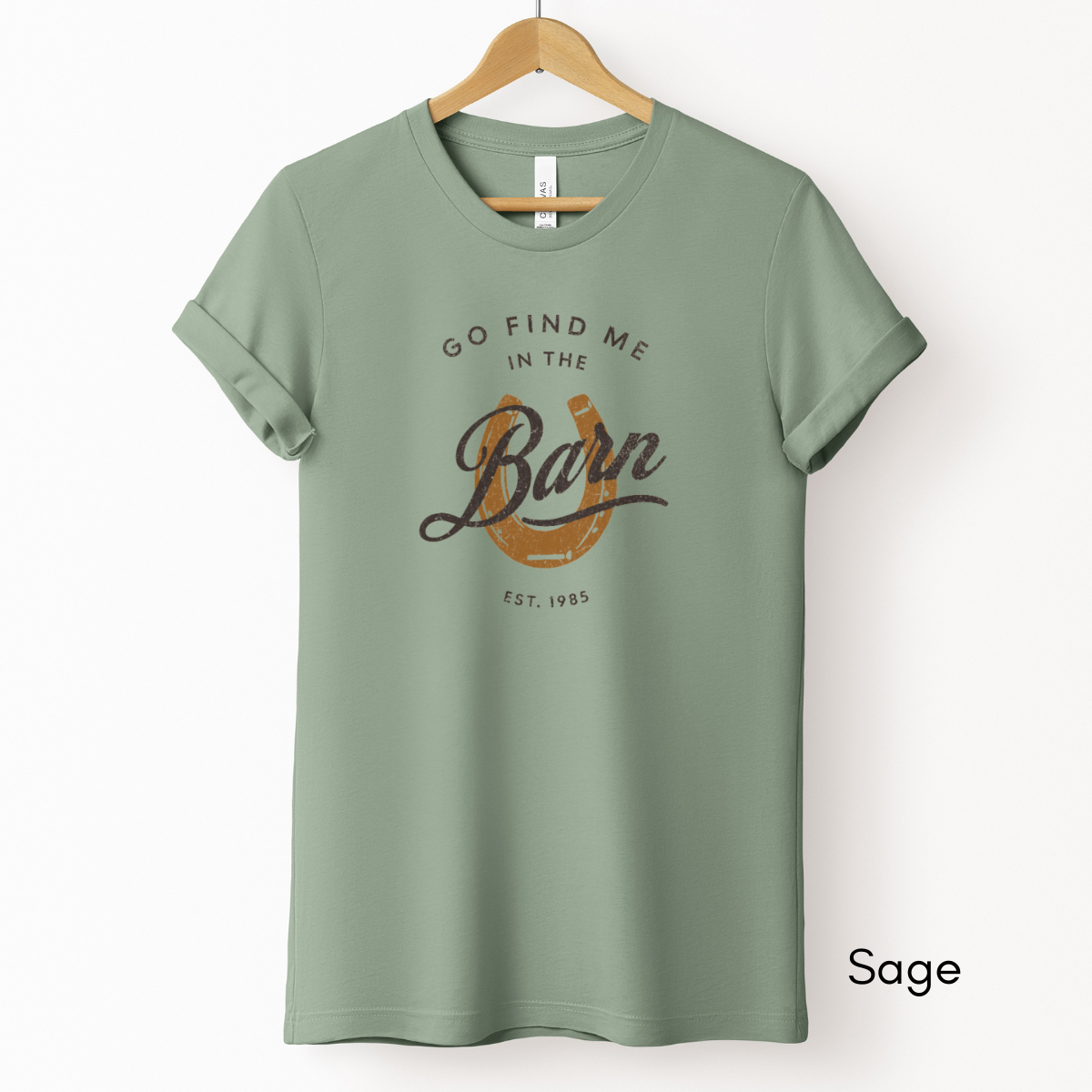 Find Me in the Barn Tee | Equestrian Short Sleeve Tee | Horse Lover T-shirt | Mother's Day Gift | Pastel Spring Color Tee