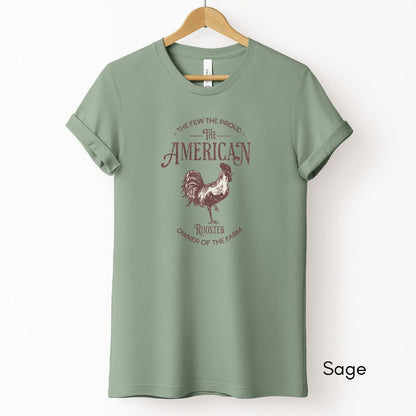 American RoosterTee | Chicken Lover T-shirt | Gift for Chicken Owner | Farm Life Tshirt | Pastel Spring Color Tee