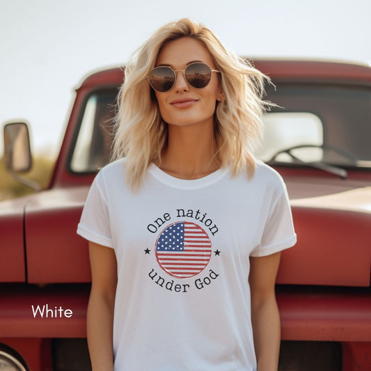 One Nation Under God Tee | Unisex Patriotic Tee | 4th of July Group Tee | Pledge of Allegiance T-shirt | USA T-shirt | Memorial Day Tshirt