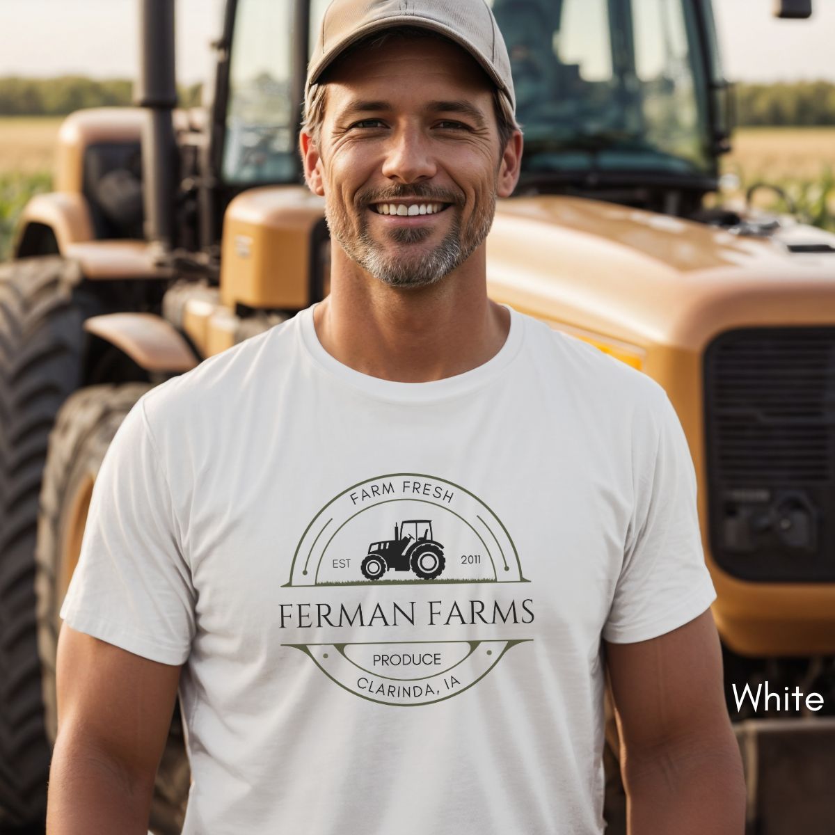 Custom Farm Tractor Unisex Jersey Light Weight T-shirt