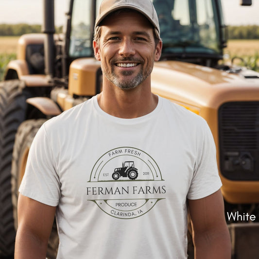 Custom Farm Tractor Unisex Jersey Light Weight T-shirt