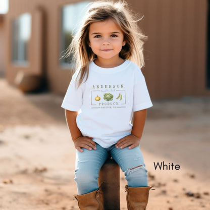 Custom Youth/Kids Local Farm Short Sleeve Tee - Personalized Vegetable Tee, Farmer's Market Tshirt, Homesteading T-shirt