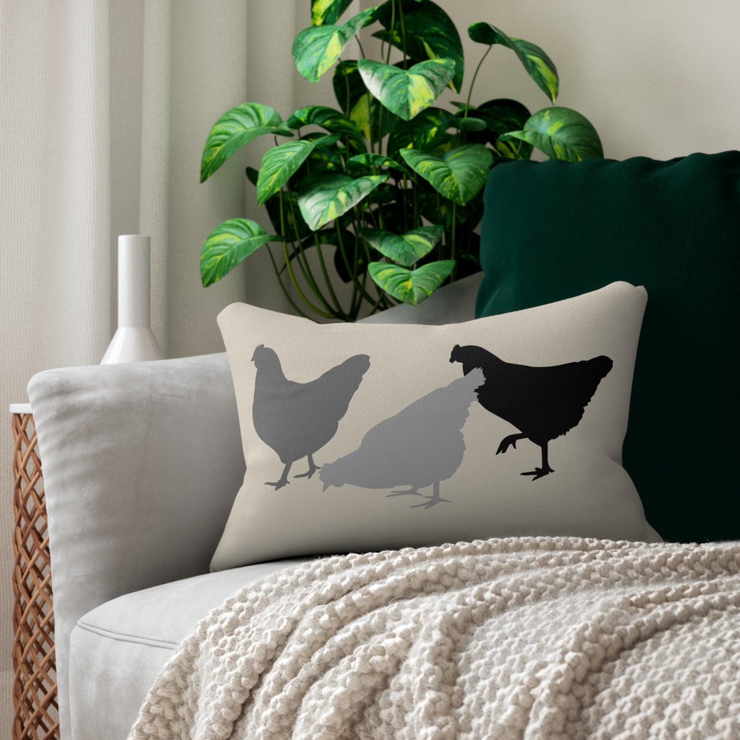 Chicken Flock Pillow - Lumbar Pillow Chicken Keeper Pillow Housewarming Gift Chicken Lover Gift Farm Life Home Decor
