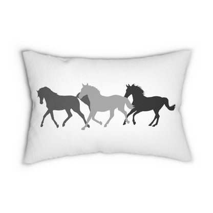 Horse Herd Pillow - Lumbar Pillow Equestrian Pillow Housewarming Gift Horse Lover Gift Farm Life Home Decor