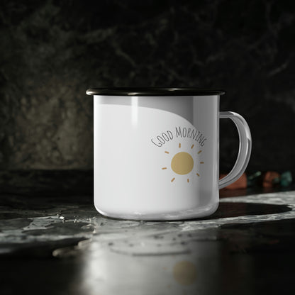 Good Morning Sunshine Enamel Camp Cup| Coffee Cup| Camping Coffee mug | Farm Life Coffee Mug