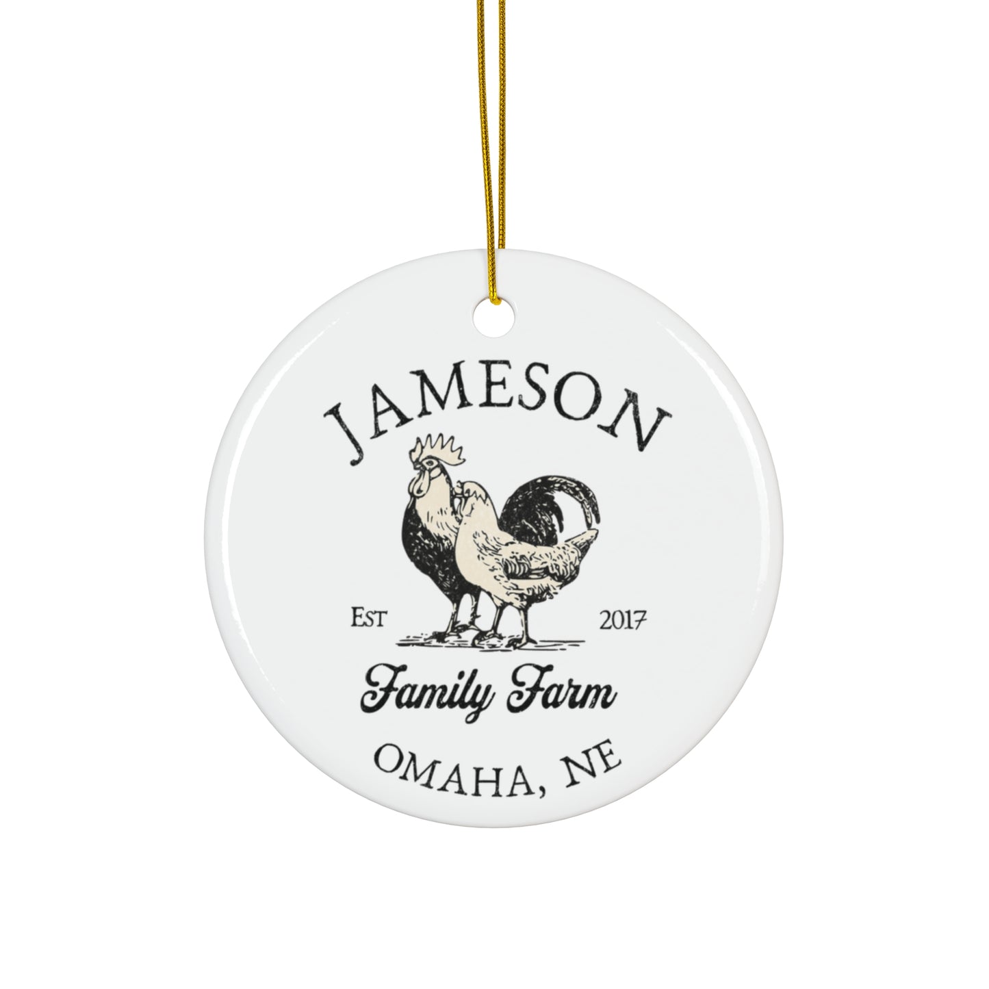 Custom Farm Ceramic Ornament Personalized Gift for Chicken Lovers Local Egg Dealer Gift Farmhouse Homesteading Gift