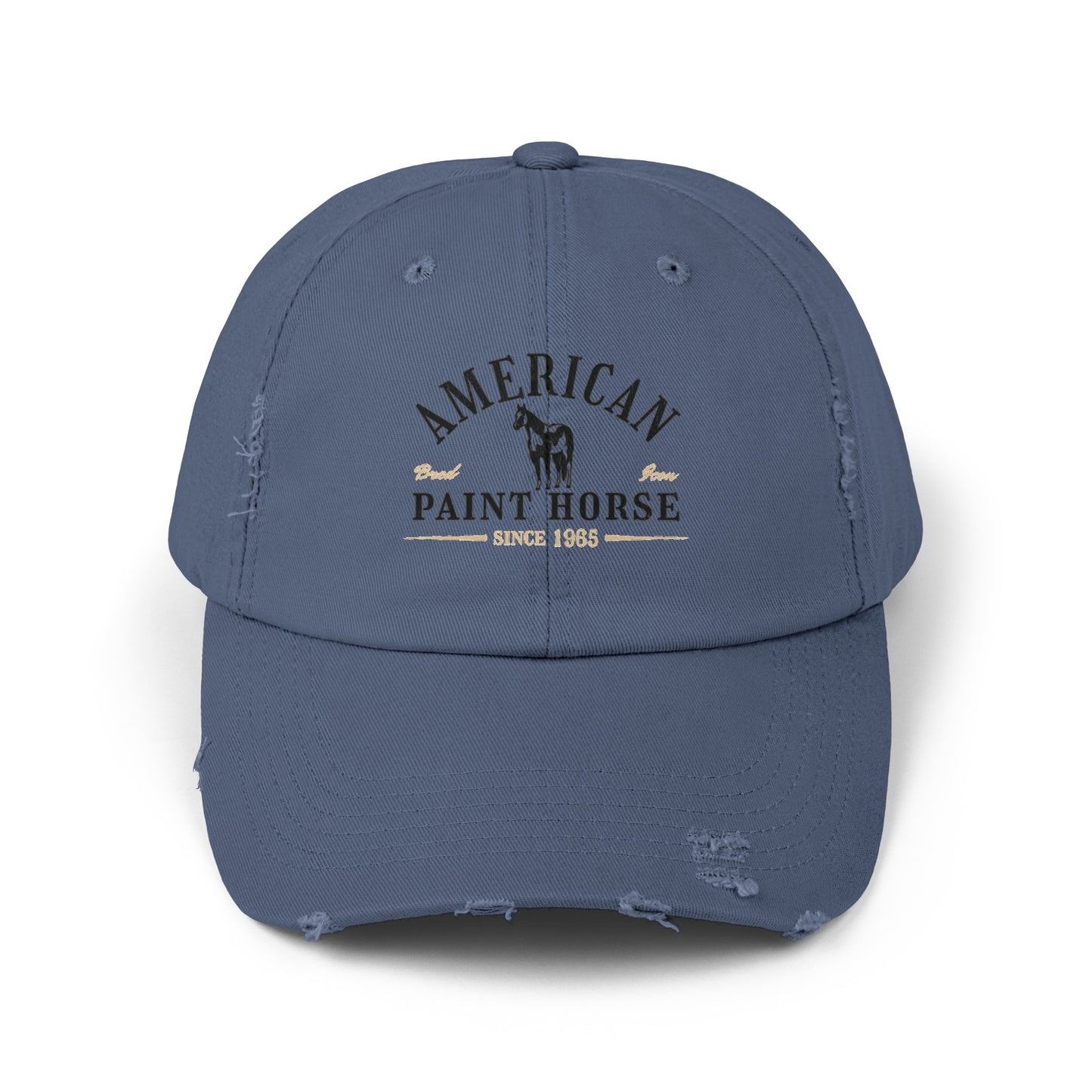 American Paint Horse Unisex Distressed Cap | Cotton Twill Hat | Horse Lover Hat | Gift for Equestrian | Horse Breed Baseball Cap