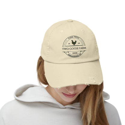 Custom Egg Farm Unisex Distressed Cap | Cotton Twill Personalized Hat | Local Egg Dealer Hat | Gift for chicken farmers | Homestead Gift