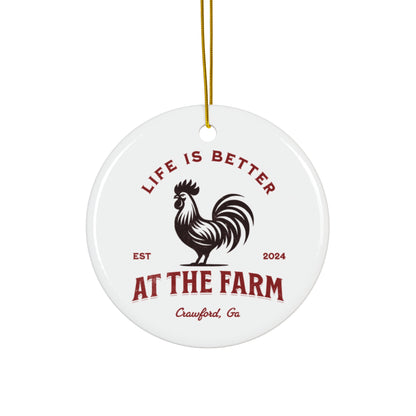 Custom Farm Ceramic Ornament Personalized Gift for Chicken Lovers Local Egg Dealer Gift Farmhouse Homesteading Gift