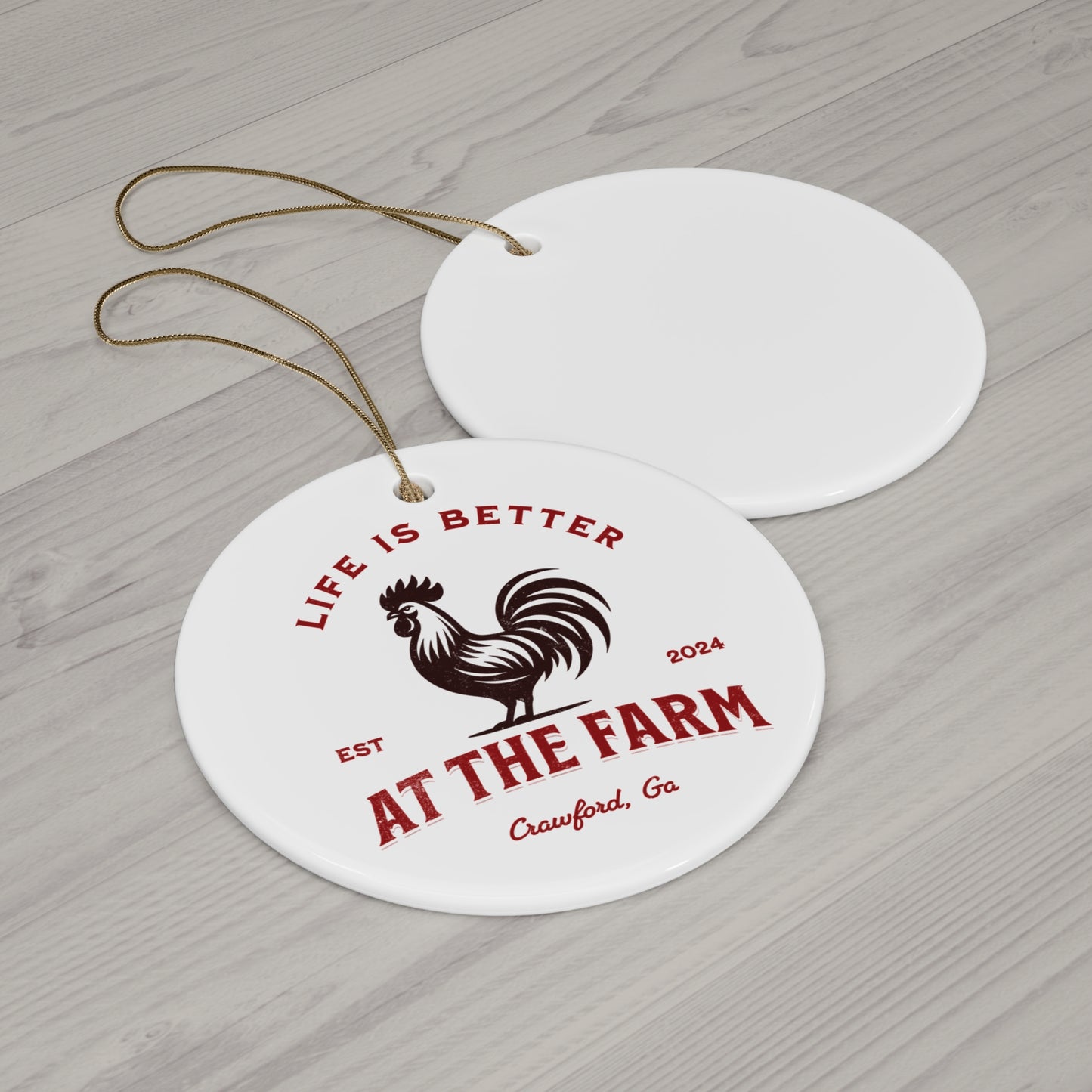 Custom Farm Ceramic Ornament Personalized Gift for Chicken Lovers Local Egg Dealer Gift Farmhouse Homesteading Gift