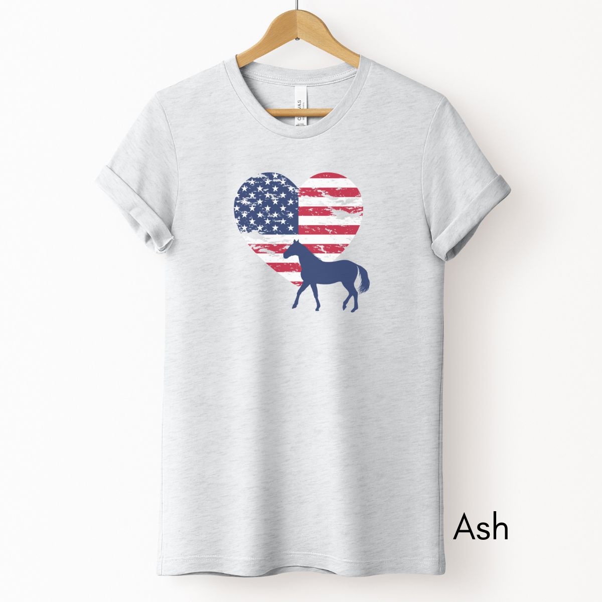 Patriotic Horse Tee | Unisex Tee | 4th of July Farm Tee | Eqquestrian T-shirt | USA T-shirt | Distressed Memorial Day Tshirt