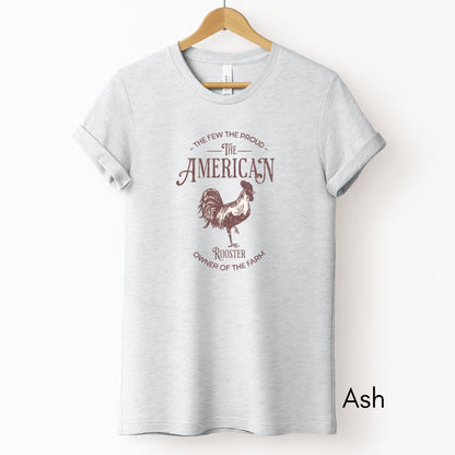 American RoosterTee | Chicken Lover T-shirt | Gift for Chicken Owner | Farm Life Tshirt | Pastel Spring Color Tee