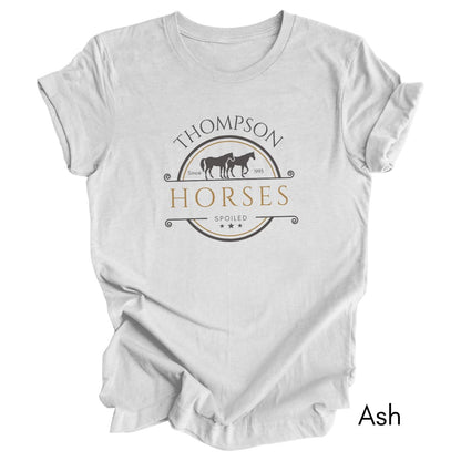 Custom Spoiled Horse Farm Tee | Unisex Jersey Short Sleeve Tee | Gift for Horse Lover | Equestrian T-shirt | Funny Horse Lover Tee