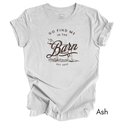 Find Me in the Goat Barn Tee | Dairy Goat Farmer's Short Sleeve Tee | Goat Lover T-shirt | Mother's Day Gift | Pastel Spring Color Tee