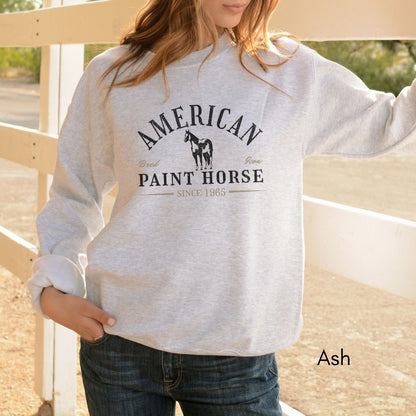 American Paint Horse - Unisex Crewneck Sweatshirt | Horse Lover shirt | Gift for Equestrian |  Horse Breed Sweatshirt | Spotted Horse