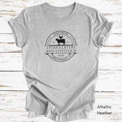 CUSTOM  Egg/Cattle Farm Light Weight Unisex Jersey T-shirt